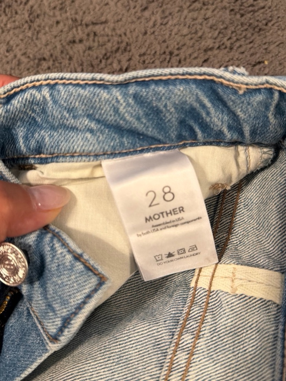 MOTHER Superior High-Rise Wide Leg ankle Jeans - Light Blue Wash - Picture 5 of 7